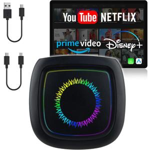 Magic Box 3.0  2026 Upgrade, Qualcomm Snapdragon Multi-Core, Support Netflix/YouTube/Dinsey+/Prime Video/256G TF Card etc., Streaming Video Box with Wireless CarPlay & Android Auto Adapter