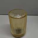 Mirasium Battery Operated Lamp, Cordless Table Lamp with Timer, Desk Bedside Lamps with LED Warm Light, Glass Small Table Lamp for Bedroom, Bathroom, Living Room, Home Decor  Amber