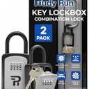 Rudy Run Key Lock Box for Outside  Small Outdoor Lockbox for Keys with Code, 4-Digit Combination Hidden Safe to Hide a Key Outside, Portable Safe Key Storage, 5.78 in, 2 Packs