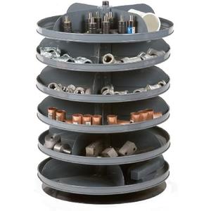 Durham 1106-95 Rotabin Gray Cold Rolled Steel 6 Revolving Shelves, 360lbs Capacity, 17" Diameter x 25-3/8" Height