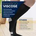 Pembrook Bamboo Viscose Light Compression Socks - 3 Pairs | 8-15 mmhg Compression Socks | Knee High Comfort Support Socks