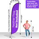 LookOurWay Feather Flag Pole Kit - 13 Feet Tall Swooper Flag Pole Kit with Rotating Ground Spike - Banner Flag Pole for 12ft Arc Shaped Outdoor Advertising Flags - 2 Pack