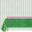 Ycitusi Witch Theme Party Decorations, Witch Hat Crown Rain Curtain, Pink and Green Waterproof Tablecloth for Wicked Party Decorations, Pink Green Birthday Party Supplies, 3PCS