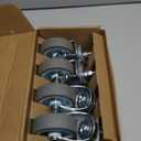 HOLKIE Caster Wheels 3 inch Locking Casters Set of 4, Threaded Stem 3/8" -16 x 1-1/2" (Diameter 3/8", Length 1-1/2") Swivel Heavy Duty Castors Gray