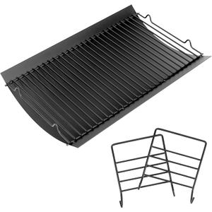Uniflasy 20 Inches Ash Pan Replacement for Chargriller 5050, 5072, 5650, 2123, 2223, 2823 Charcoal Grills,Char-Griller Grill Grate Model 200157,Chargriller Replacement Part with 2pcs Fire Grate Hanger