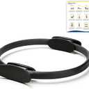 Pilates Ring 15-Inch, Magic Circle for Women, Fitness Ring for Core & Thighs, Yoga & Strength Training, Workout Ring for Home & Gym, Inner Thigh Toner, Pilates Accessory (Black)