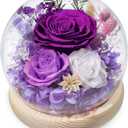 FIACO Gifts for Mom Mothers Day Women Birthday Preserved Flowers in Glass Dome Forever Fresh Flowers for Delivery Eternal Roses Gifts for Grandma Wife Daughter Friends