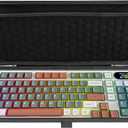 Linkidea Hard Travel Case for Compact 90%-96% Keyboard, Computer 100 Key Wireless/Wired Keyboard Carrying Case Protective Storage Box Bag, Compatible with RK ROYAL KLUDGE S98 Keychron Q5 Pro, Black