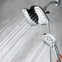 INAVAMZ 2-in-1 Shower Heads with Handheld Spray Combo: 10” Rainfall Shower Head & Hand Held Shower Head, 9 Spray Settings Detachable Shower Head with ON/OFF Switch and 15-Stage Filter