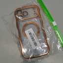 GVIEWIN for iPhone 17 Pro Max Case [Compatible with MagSafe][Upgraded Full Camera Protection][Cute Wave Frame] Glossy Slim Shockproof Protective Magnetic Phone Case for 17 Pro Max 6.9'', Clear/Orange