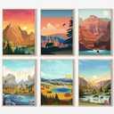 cupmod 6 Packs Paint by Number for Adults Beginners,National Park Painting by Number Kits on Canvas Without Frame,Lanscape Craft Arts for Home Wall Decor (MT11027-MT11032)
