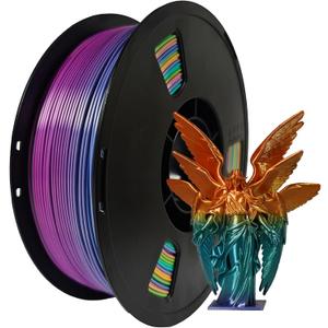 Miailuy 1.75mm Tricolor PLA Filament,2.2lbs/Spool-SilkRainbowCandy