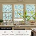 ADD.HERES Window Stickers, Stained Glass Window Privacy Film, UV Blocking Static Cling for Home Kitchen Office Bathroom, Geometric Rings, 17.5" x 78.7"