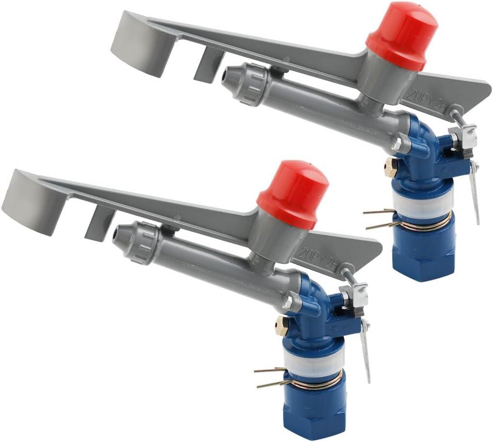 1.0" Agriculture Farm Irrigation Sprinkler Lawn Sprinkler Irrigation Spray Gun Large-Area Watering Spray 360 Rotary Farm Lawn Garden Irrigation, Pack of 2