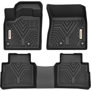 YITAMOTOR Floor Mats Compatible with 2021-2025 2026 Nissan Rogue, TPE All-Weather Protection 1st & 2nd Row Car Floor Liners Rogue Accessories, Black