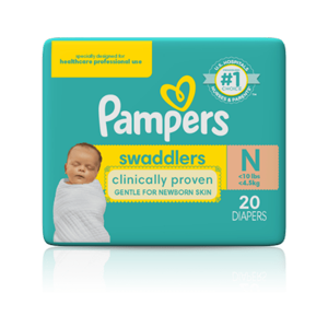 Pampers Swaddlers Diapers, Newborn (Up to 10 lbs.), 20 Count