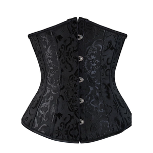 Zhitunemi Women's Lace Up Boned Jacquard Brocade Waist Training Underbust Corset, Small