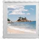 12x12 Picture Frame with Mat for 10x10, Wavy Edge Wooden Real Glass Photo Frame for Wall Hanging, White, 1 Pack