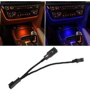 Jaronx Compatible with BMW LED Console Ambient Light for 1' F20 F21, 2' F22 F23, 3' F30 F31 F80, 4' F32 F33, Center Console Ambient Lights LED with Dual Color Lighting (Cup Holder Light)