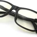 J+S Vision Blue Light Blocking Glasses for Men Women | Computer Gaming Work| Anti Strain Fatigue UV Glare | Medium-Small Fit (Haka Rectangle Black - Low Color Distortion Lens (Lcd) - Medium Fit)