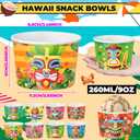 Maxdot 120 Pcs Tropical Snack Cups 9oz Disposable Ice Cream Cups Decorative Hawaii Paper Dessert Bowls Party Supplies for Yogurt, Cupcakes, Soup Hot or Cold Food