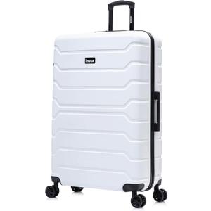 InUSA TREND Luggage with Spinner Wheels | Durable lightweight Hardside Suitcase, Travel Bag with Handle and Trolley | 32-inch Extra-Large Checked luggage | White