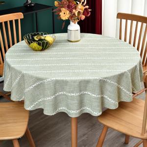 Zobesta Green Table Cloth Round Tablecloth, Small Round Tablecloth Cotton Linen Tablecloth Round, Dining Table Cover for Kitchen Party (Sage Green, 53 x 53 Inch Round)