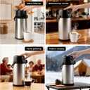 TOMAKEIT Airpot Coffee Carafe for Keeping Hot,102oz/3L Coffee Dispenser Thermal with Pump,Insulated Stainless Steel Hot Beverage Dispenser for Parties,Thermal Carafe for Hot Drinks Water Tea Chocolate