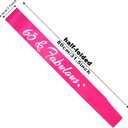 2 x 60 & Fabulous Birthday Sash, 60th Birthday Gifts idea for women, Funny 60th Birthday Party Suppiles, Hot Pink+ Silver(60 & Fabulous)