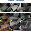 Car Center Console Cover Fit for Volkswagen Atlas Leather Armrest Cover with 2 Storage Bags Waterproof Console Cover Scratch & Wear Resistant(Beige)