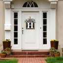 Ultra Large 14'' Last Name All Year Round Front Door Wreath with 26 Initial Letter Welcome Sign All Seasons Eucalyptus Garland and Bow Wreaths for Front Door Porch Farmhouse Decoration (H)