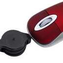 SHARE SUNSHINE Mini Small Travel Optical Mouse Portable USB Wired Mouse with Retractable USB Cord for PC Laptop Computer Desktop Office Business Home School Kids Girls Boys Women Men Gift(Red)