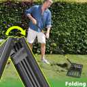 Lawn Leveling Rake Heavy Duty, 30x10 in Large Soil Leveling Rake, Ground Leveler with Anti Flipping Smooth Edge for Dirt Sand Grass Golf, 58" Long Handle, Foldable Garden Landscaping Levelawn Tools