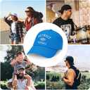 Football Fan Hat,Embroidered Adjustable Football Cap for Men, Women,Cotton Trucker Cap,Game Day Gift (Blue, L)