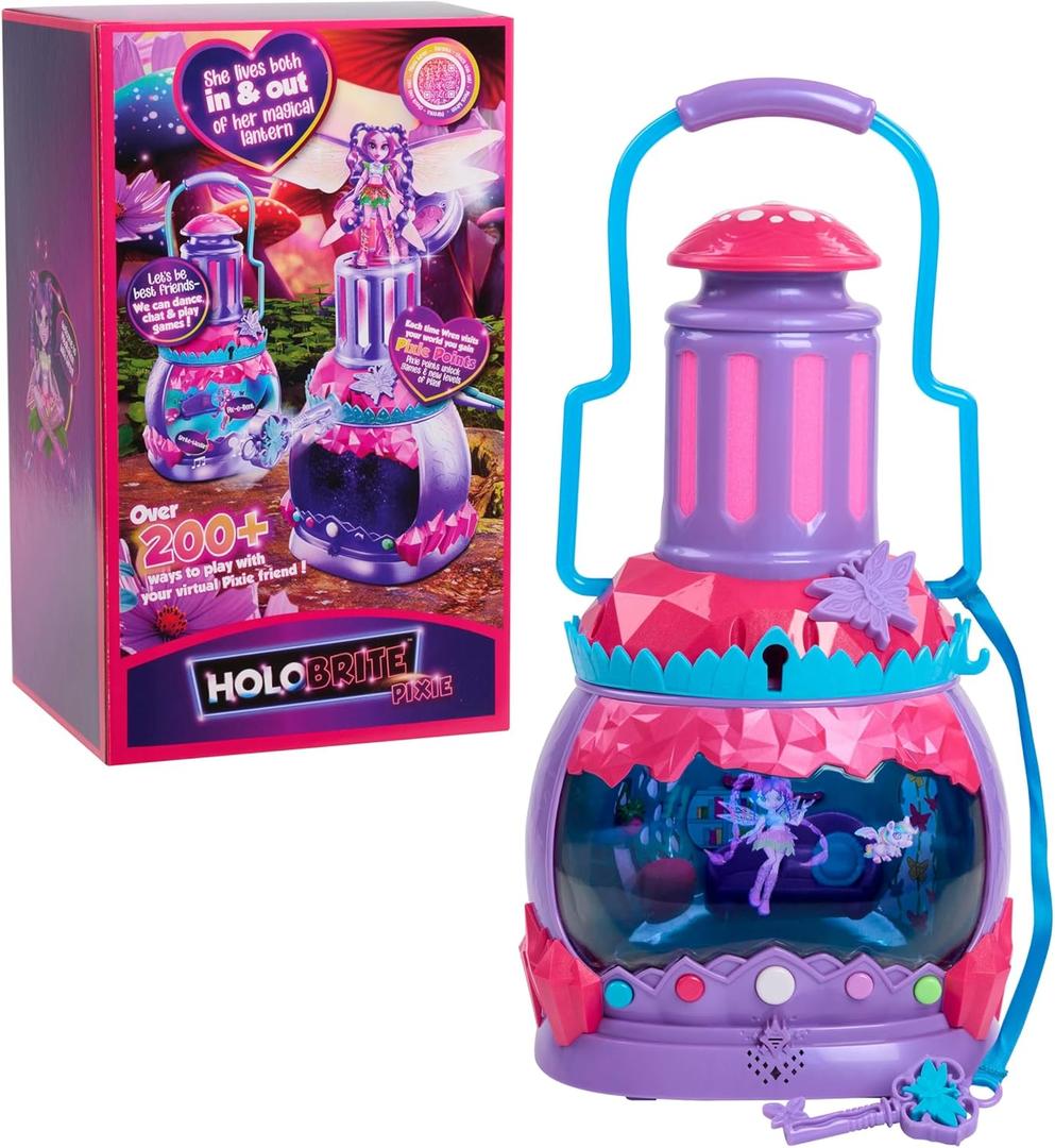 HOLOBRITE Pixie Lantern, Virtual Dancing and Interactive Games, Includes 5-inch Pixie Doll, Over 200 Ways to Play, Kids Toys for Ages 6 Up by Just Play