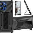 bojioderf Case Compatible for Lunar Eclipse L1 5G Phone Case Stand Cover [with Tempered Glass Screen Protector] Hybrid Case [Folding Support Magnetic] [Frosted Anti-Fingerprint] Black