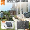 Giraffe Tools Retractable Garden Hose Reel 1/2 Inch x 130 ft, Super Heavy Duty, Any Length Lock, Slow Return System, Wall Mounted and 180 Deg Swivel Bracket