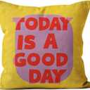 SiuSue Eclectic Decor - Trendy Funky Today is a Good Day Pillow Covers 18x18, Eclectic Maximalist Throw Pillows Covers for Couch Sofa, Maximalist Decor (Yellow)