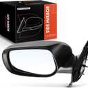A-Premium Driver Side Manual Door Mirror - Compatible with Toyota Yaris 2006-2011 - Non-Heated Manual Folding Black Outside Rear View Mirror - Replace# 8794052650