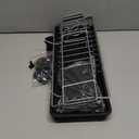 Small Dish Drying Rack, Compact Dish Drainer for Kitchen Counter, with Adjustable Back Slots, Space-Saving for Small Kitchens, Black