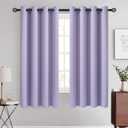 COSVIYA Grommet Room Darkening Curtains 63 inch Length,Thick Polyester Light Blocking Insulated Thermal Lilac Curtain Drapes for Bedroom/Living Room,2 Panels,52x63 inches