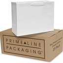 Prime Line Packaging White Paper Bags, Reusable Shopping Gift Bags with Handles for Holidays, Weddings, Birthdays, Thank you, Bulk, Large, 16x6x12, 12Pack