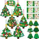 80UncleKimby 60pcs Christmas Crafts for Kids - DIY Xmas Tree Ornaments with Sticker Kits - Set for Holiday Decorations, Party Favors, and Classroom Activities