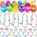 LUKBERA 24Pcs Kids Jewelry for Little Girls Necklace Bracelet with Unicorn Rainbow Star Butterfly Flower for Toddler Dress up Jewelry Princess Gifts for 3 4 5 6 7 8 Years Old