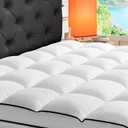 Queen Mattress Topper, Extra Thick Cooling Mattress Pillowtop for Back Pain, Plush Mattress Pad Protector with 8-21 Inch Elastic Deep Pocket 6d Down Alternative Filling (White)