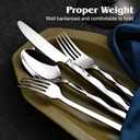 KINGSTONE Silverware Set, Luxury 20 Piece Flatware Set for 4, 18/10 Stainless Steel Cutlery Set with Diamond Cut Pattern for Kitchen, Home, Wedding, Party, Mirror Polished and Dishwasher Safe