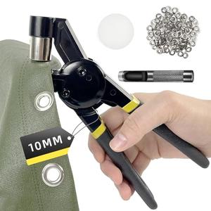 HAPDEN Grommet Tool Kit, 3/8 inch Handheld Eyelet Kit Manual Grommet Press Machine with 500 pcs 10 mm Grommets HAPDEN Grommet Tool Kit, 3/8 inch Handheld Eyelet Kit Manual Grommet Press Machine with 500 pcs 10 mm Grommets