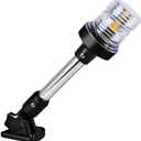 White LED Fold Down Boat Stern Light Boat Anchor Light for Pontoon and Fishing Boat (12")