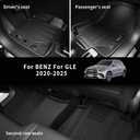 Floor Mats Cargo Liner and Backrest Mat for 2020-2025 2026 Mercedes Benz GLE Accessories All Weather TPE Rubber Protector Mat (Not for Coupe or 7 Seat)