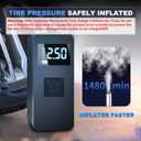 Tire Inflator Portable Air Compressor with Digitally Display Pressure Gauge 20000mA, Car Air Compressor Pump with Jump Starter 150PSI, 14.8 V Car Battery Jump Starter Portable